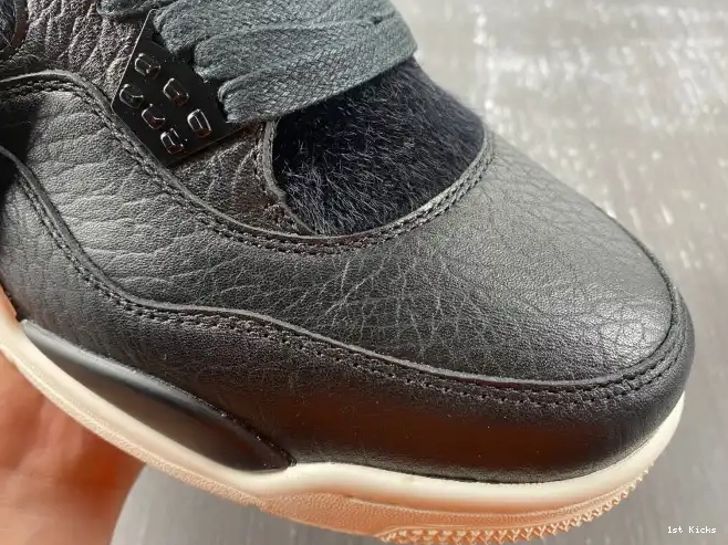 Black Jordan 4 Retro Hair 819139-010 Pony 0616